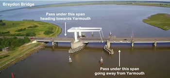 Aerial view of Breydon Bridge